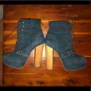 Steve Madden Blue Suede Booties size 6.5